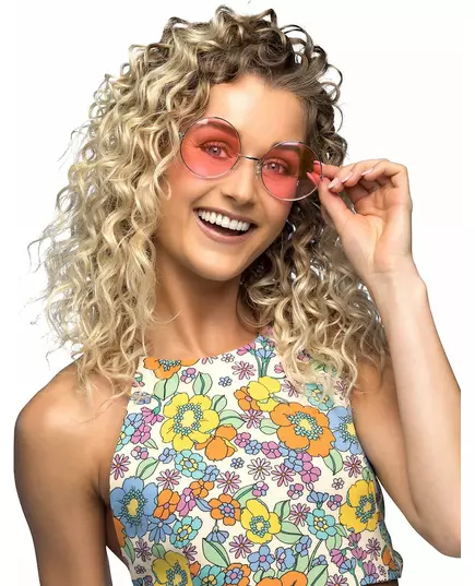 Gigantische hippie bril roze