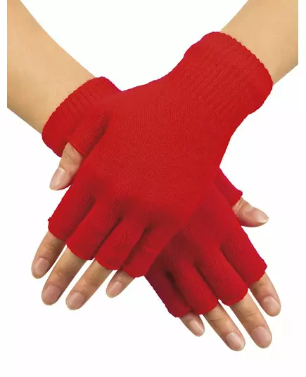 Rode vingerloze handschoenen volwassenen