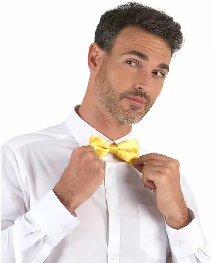 Noeud papillon jaune satiné adulte