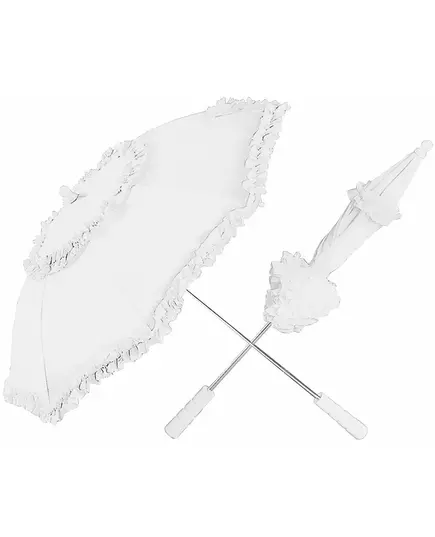Ombrelle blanche à froufrou