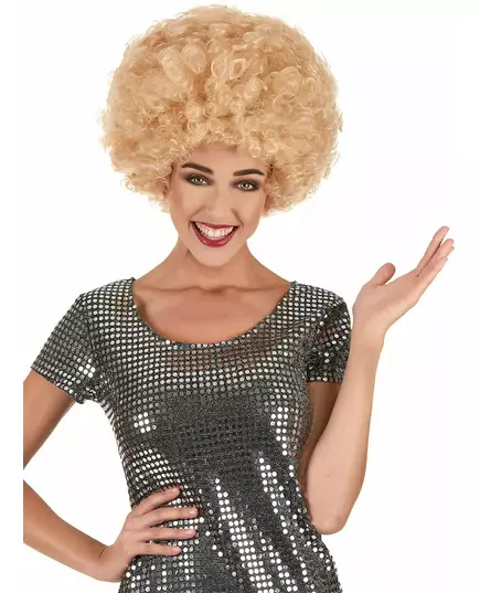 Blonde disco afropruik voor volwassenen