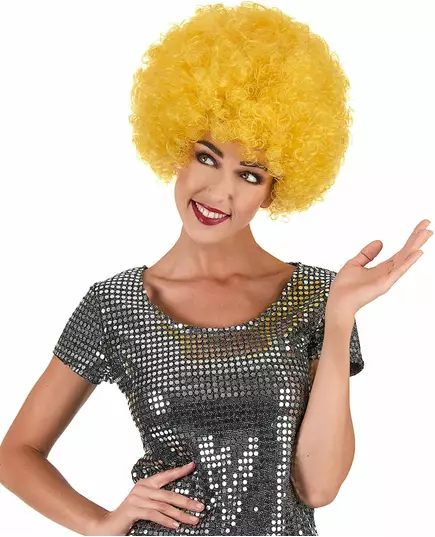 Perruque clown jaune confort adulte