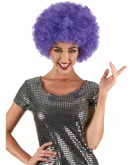 Paarse disco pruik voor volwassenen - Comfort