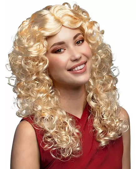 Perruque bouclée blonde de star de la pop femme