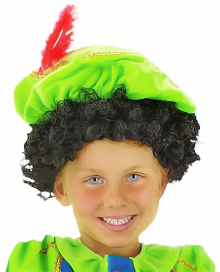 Zwarte krullen pruik voor kinderen