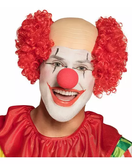 Rode kale hoofd clown pruik voor volwassenen