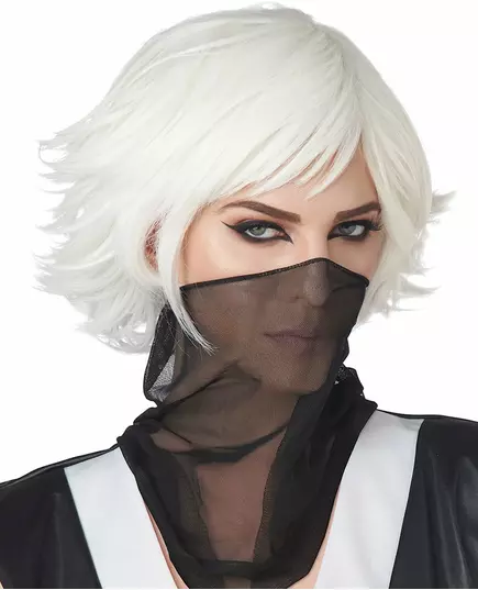Korte witte volwassen cosplay pruik