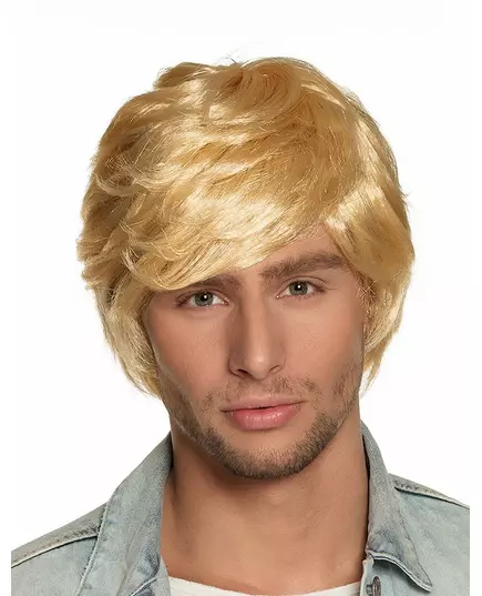 Perruque courte rétro blonde homme