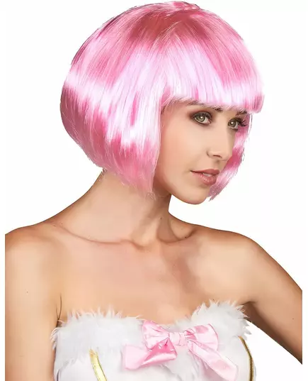Korte roze damespruik
