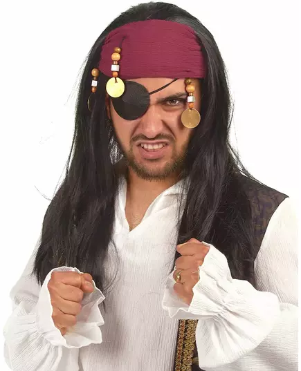 Piratenpruik met hoofdband voor volwassenen