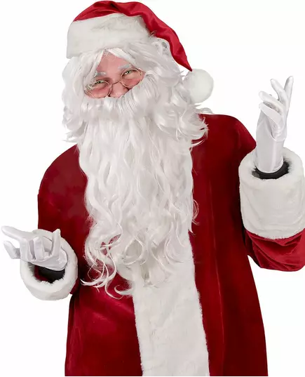 Perruque et barbe de Père Noël blanc adulte