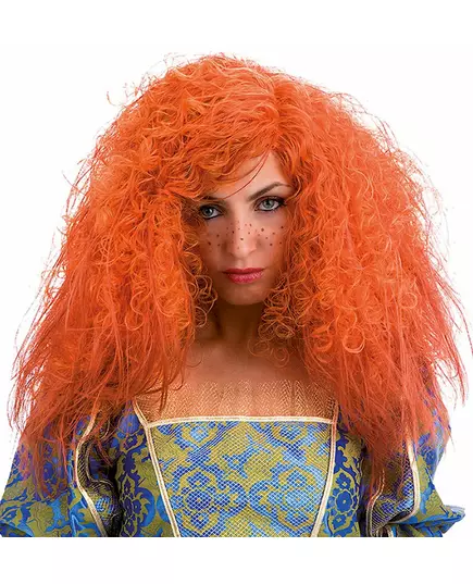 Oranje krullende pruik voor dames