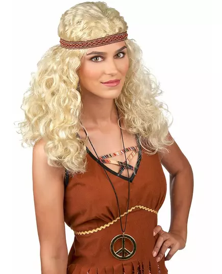 Perruque hippie blonde femme