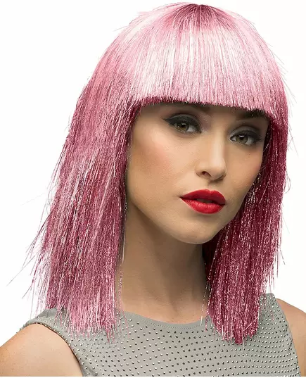 Perruque irisée rose femme