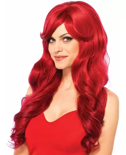Perruque luxe longue rouge femme