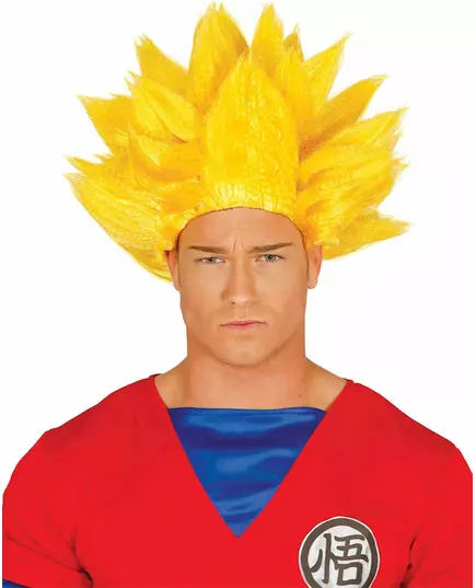 Perruque manga jaune adulte