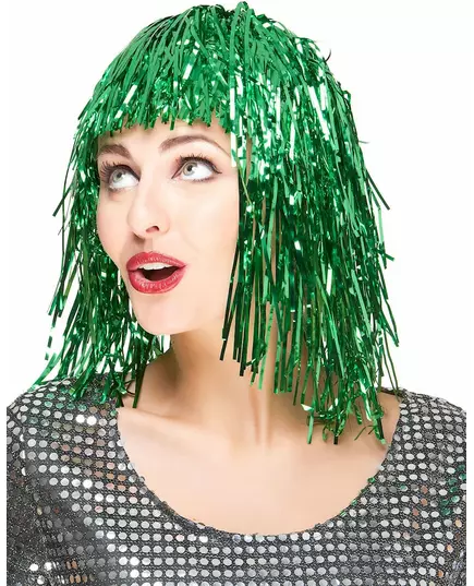 Groene glitterpruik voor vrouwen