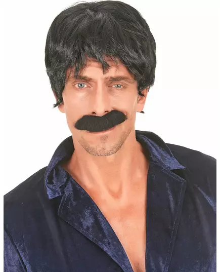 Perruque noire de chanteur disco homme