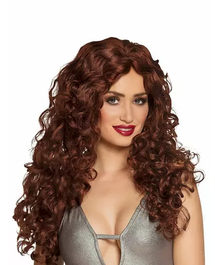 Perruque ondulée longue rousse femme