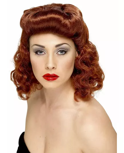Bruine pin-up-pruik voor vrouwen