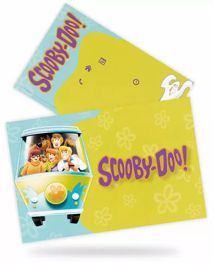 8 Cartes d'invitation avec enveloppes Scooby-Doo™ 10x16cm