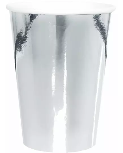 10 Gobelets en carton métallisés argent 25 cl