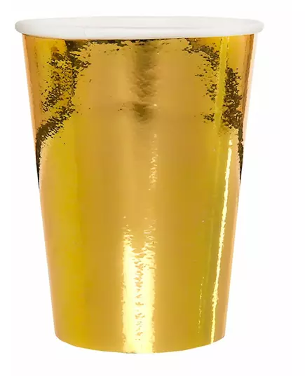 10 Gobelets en carton métallisé or 25 cl