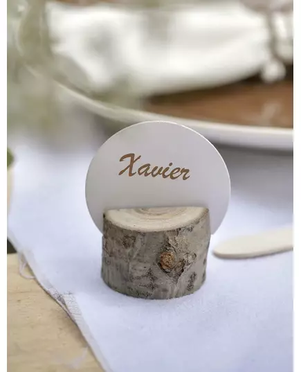 10 marque-places ronds en carton blanc de 4,7 cm