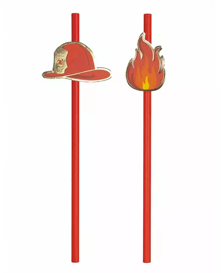 10 rode brandweer rietjes 20 cm