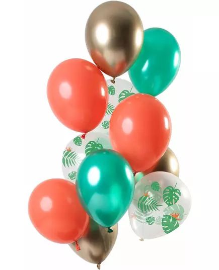 12 ballons en latex métallisés tropicaux de 33 cm