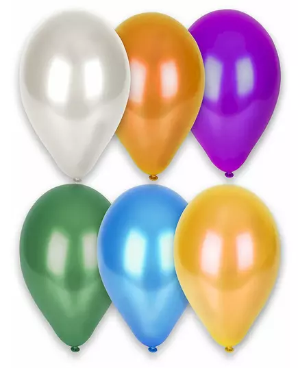 12 metallic ballonnen in verschillende kleuren