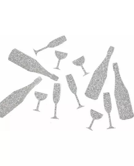 12 confettis de table argentés couleur champagne, 10 g