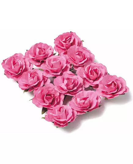 12 roses fuchsia à coller