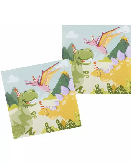 12 Serviettes en papier Dino Party 33 x 33 cm