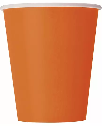 14 effen oranje kartonnen bekers