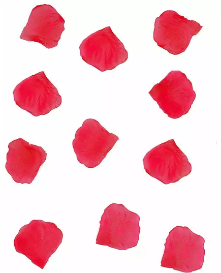 150 pétales de rose en tissu rouge