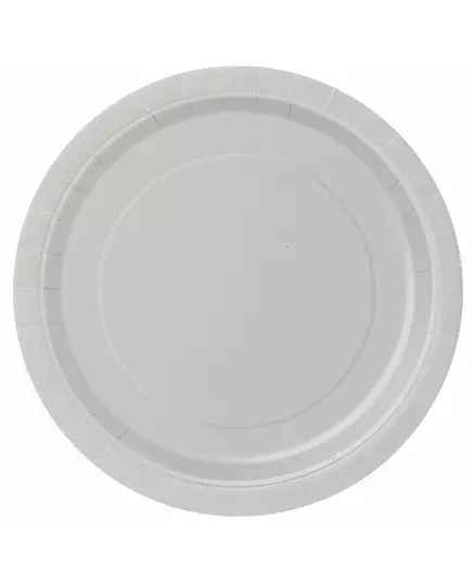 16 Zilveren Papieren Borden 23 cm