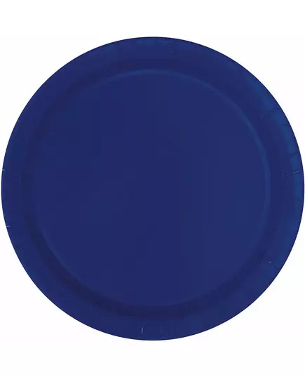 16 Marineblauwe papieren borden 23 cm