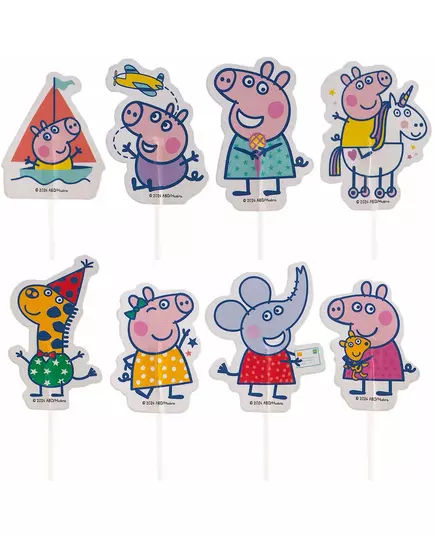 16 Cake Toppers en papier Peppa pig™