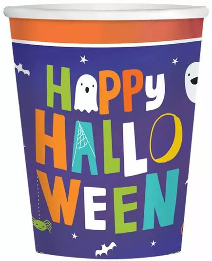 8 Gobelets en carton Halloween friends 250 ml