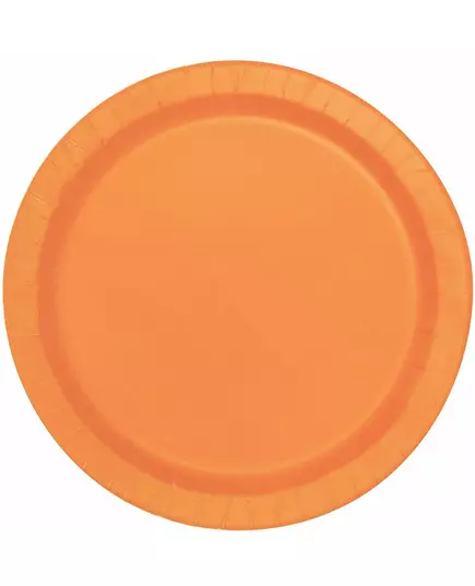 Set van oranje ronde borden