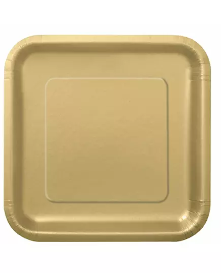 16 Petites assiettes en carton doré mat 17 cm