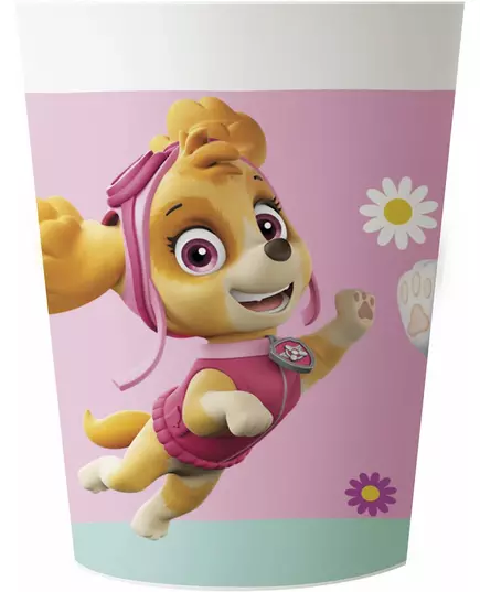 2 Gobelets en plastique réutilisable Pat'Patrouille™ rose 230 ml