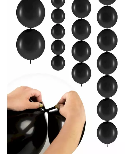 20 zwarte koppelbare ballonnen 28 cm