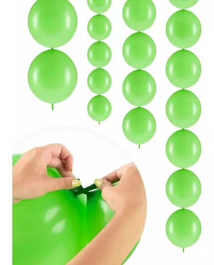 20 Ballons gonflables Vert clair à relier 28 cm