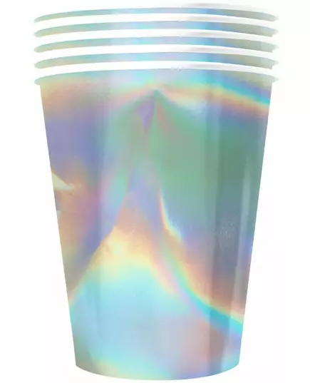 20 Amerikaanse regenboogkleurige recycleerbare kartonnen bekers 53 cl