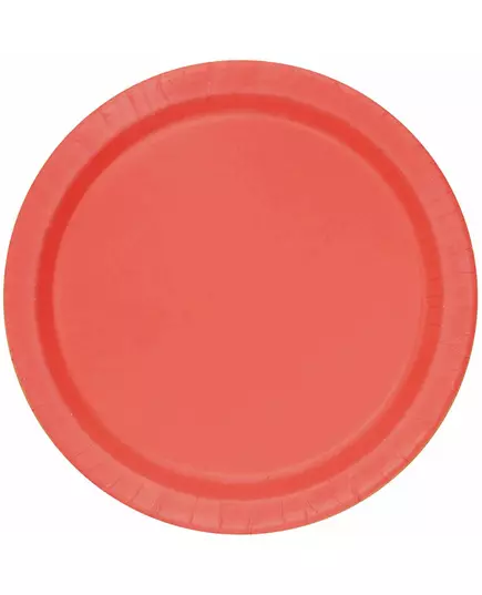 20 Petites assiettes en carton rouge clair 17.1 cm