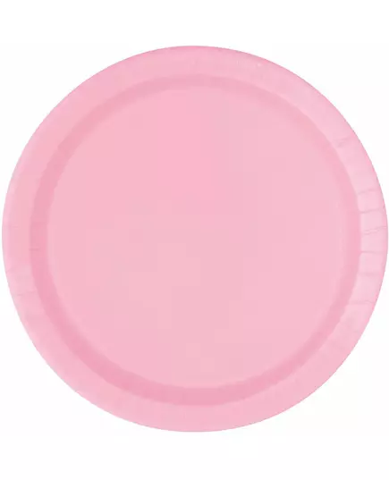 20 Petites assiettes en carton roses clair 19 cm