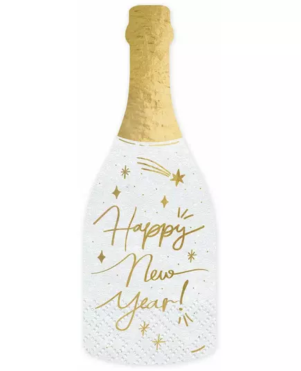 20 Serviettes en papier bouteille Happy New Year 14,5 x 12 cm