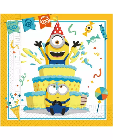20 Serviettes en papier Minions™ 33 x 33 cm